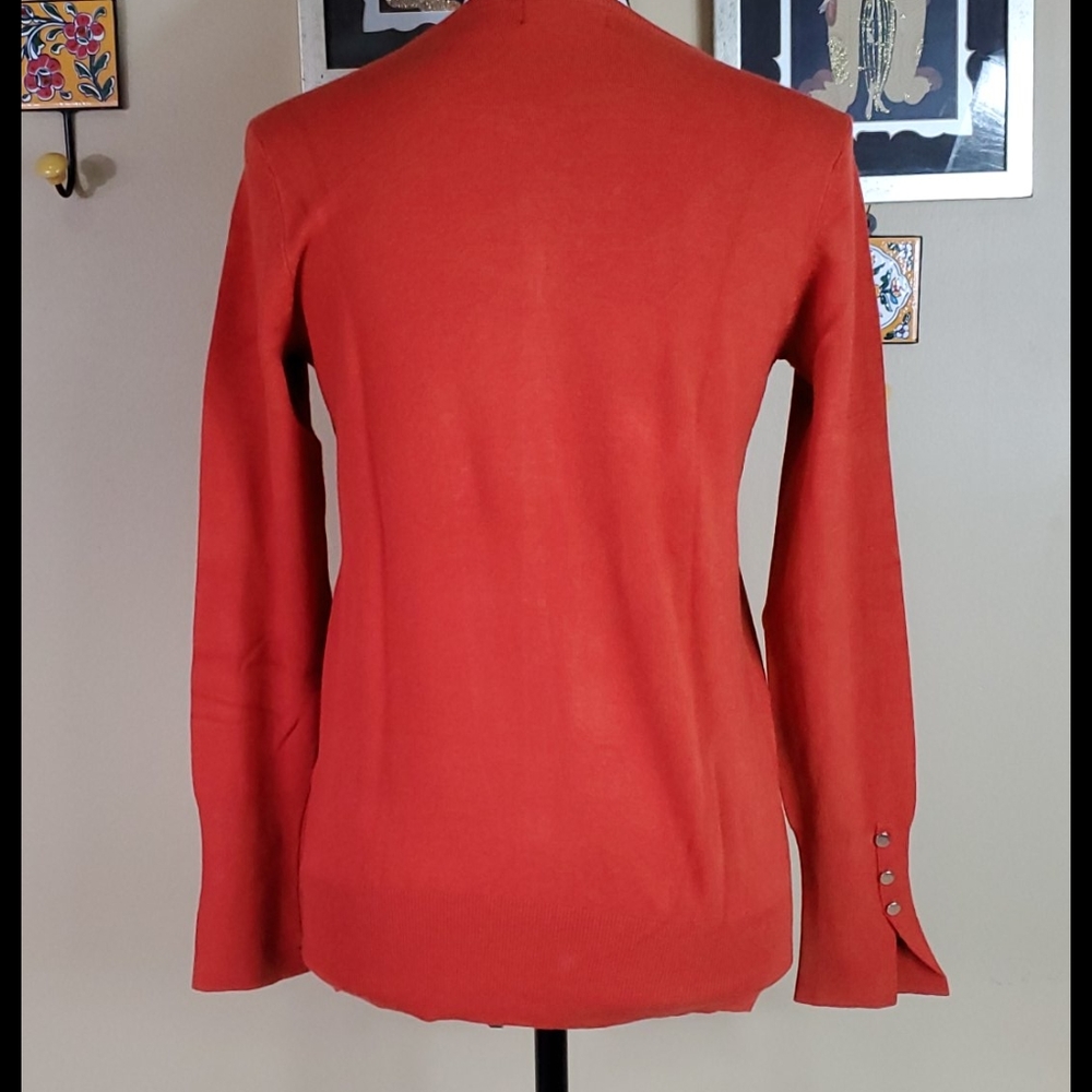 Zara Knit orange button down sweater - Picture 4 of 6